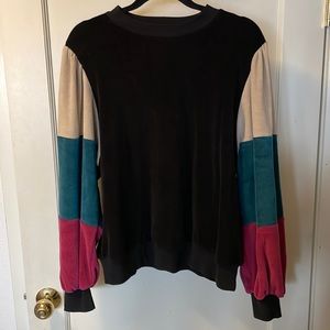 Suzi Kondi Perissa Color Blocked Velour Top Sz XL